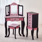Masuta de toaleta copii cu 3 oglinzi, sertar si scaun ROZ- Vanity Table and Stool  Masuta de toaleta copii cu 3 oglinzi, sertar si scaun ROZ- Vanity Table and Stool